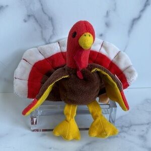 Vintage 1996 TY Gobbles Thanksgiving Retired Turkey Beanie Baby